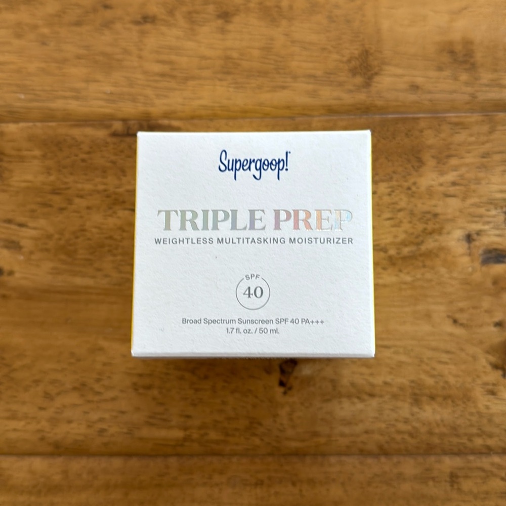 NIB Supergoop Triple Prep Weightless Multitasking Moisturizer SPF40